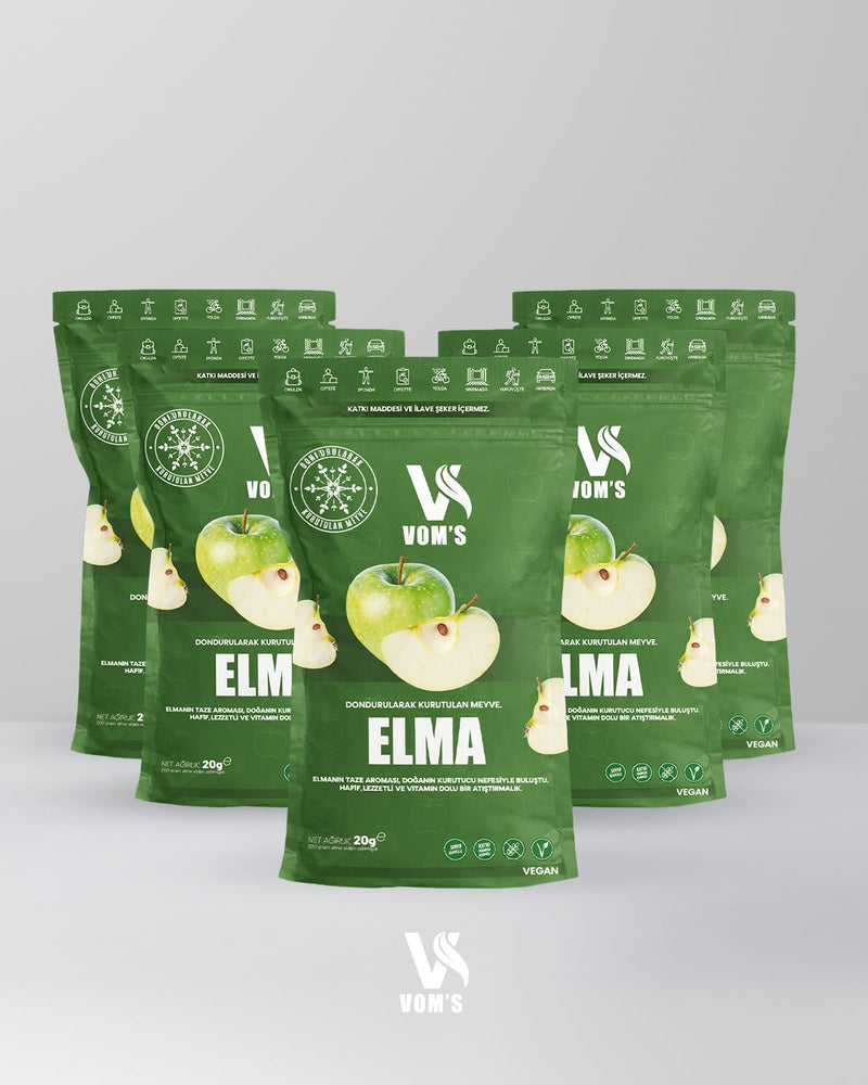 Dondurularak Kurutulmuş Meyve Cipsi - Freeze Dried 5'li Elma Tanışma Paketi 5x20gr