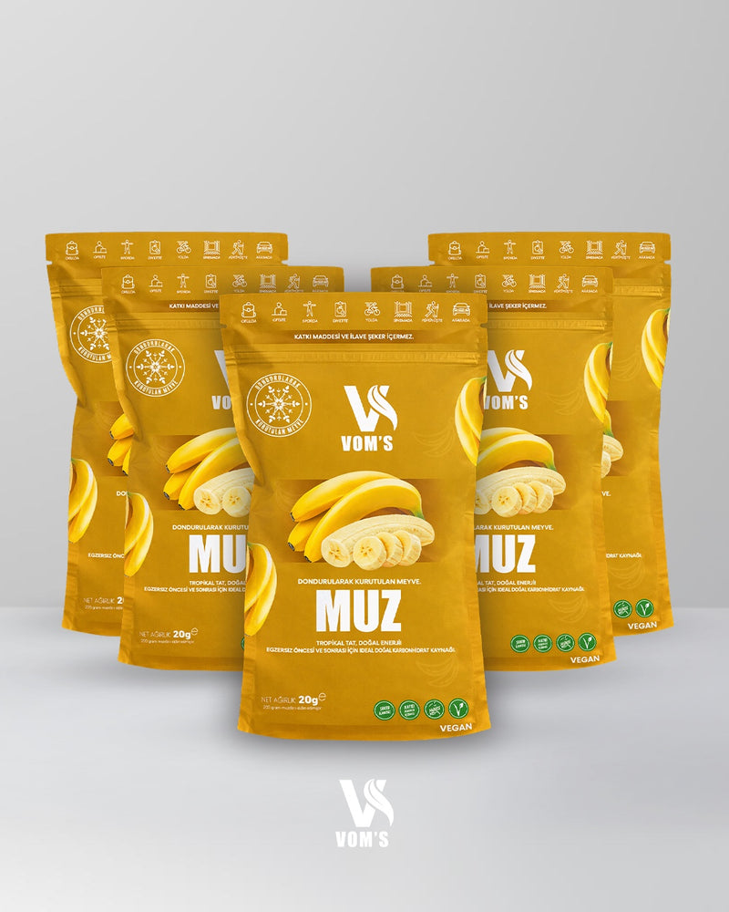 Dondurularak Kurutulmuş Meyve Cipsi - Freeze Dried 5'li Muz Tanışma Paketi 5x20gr