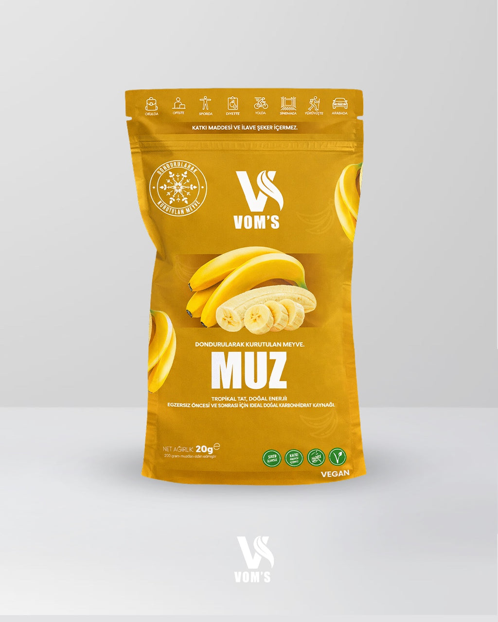 Dondurularak Kurutulmuş Meyve Cipsi - Freeze Dried 5'li Muz Tanışma Paketi 5x20gr