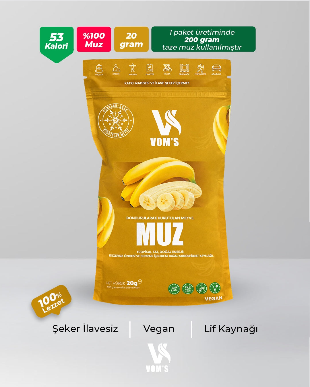 Dondurularak Kurutulmuş Meyve Cipsi - 5'li Tanışma Paketi 5x20 gr